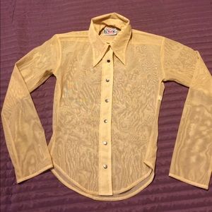 Sheer nude stretch top